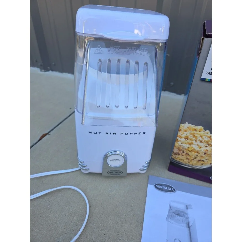 Retro 8 Cup Hot Air Popcorn Maker By Nostalgia White Boxed